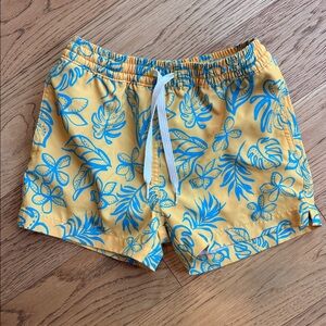 Chubbies Yellow and Blue Floral Boys’ Swim Trunks Size S or youth 8/9